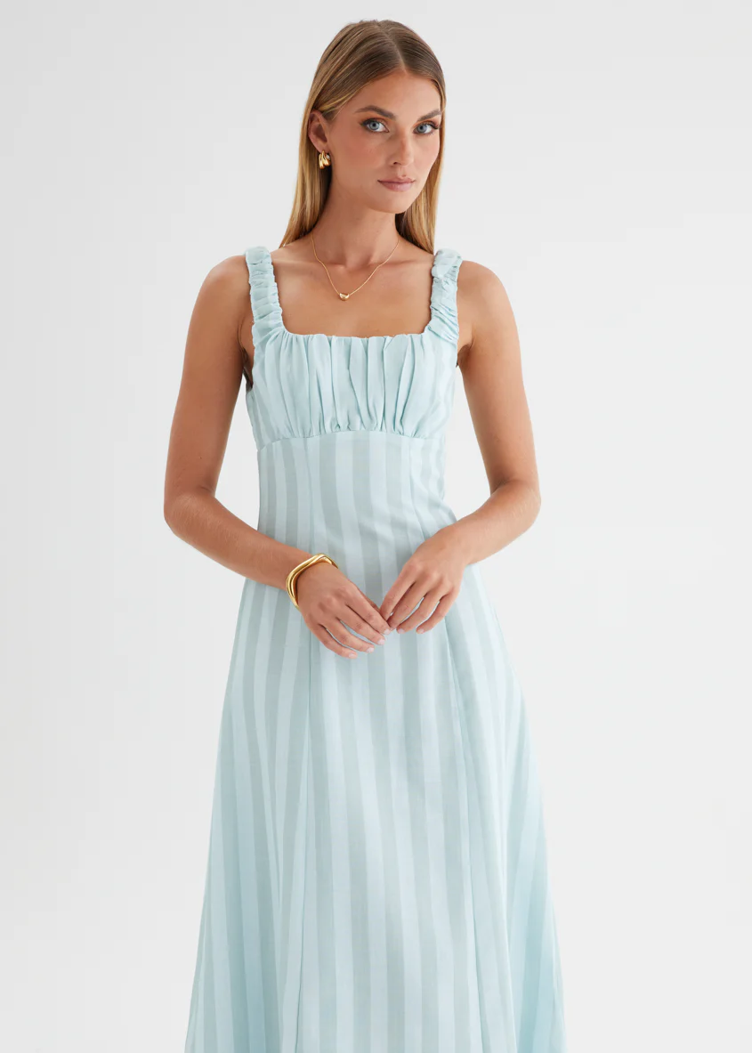 Kira Maxi Dress - Aqua Stripe - Image 3