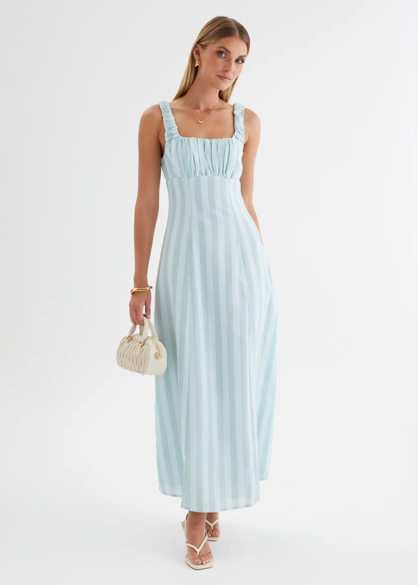 Kira Maxi Dress - Aqua Stripe - Image 4