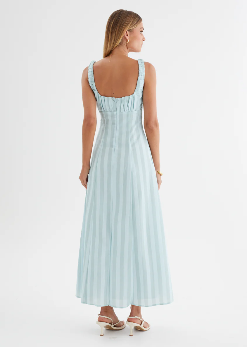 Kira Maxi Dress - Aqua Stripe - Image 9