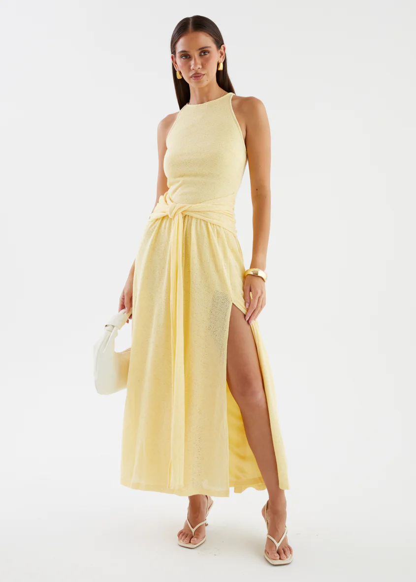 Kirria Knit Maxi Dress - Yellow - Image 3