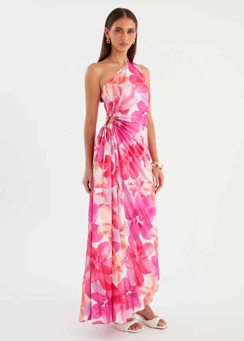 Kiyo One Shoulder Midi Dress - Pink Petal - Image 5