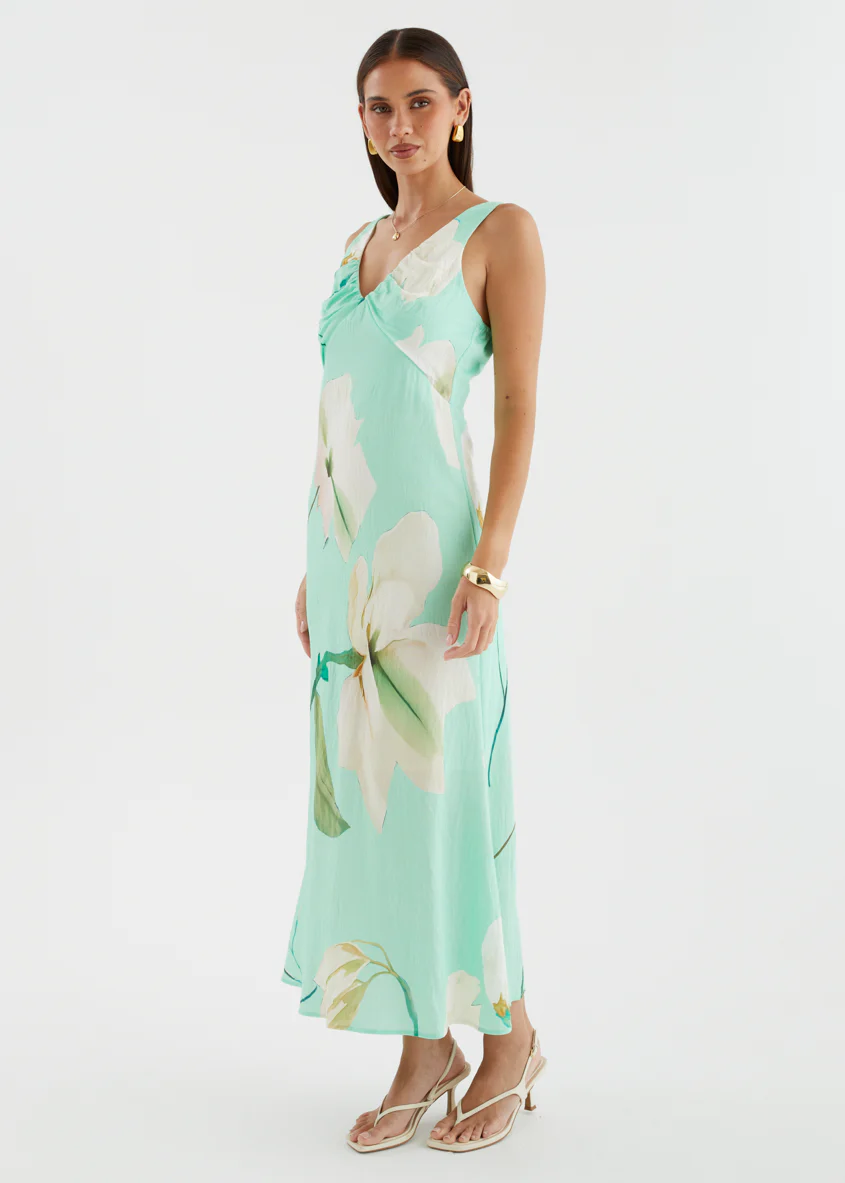 Klaudia Maxi Dress - Mint Flowers - Image 6