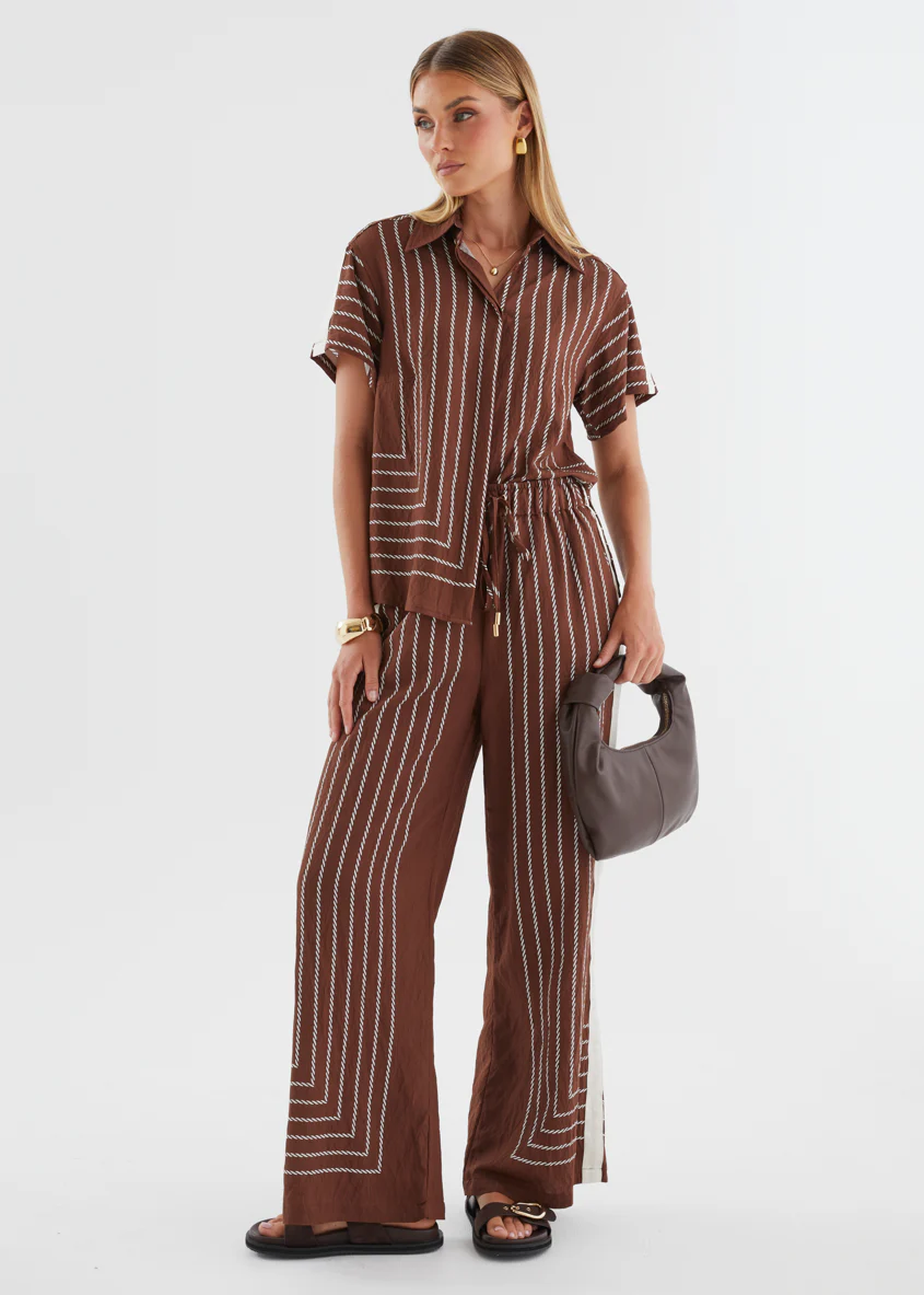 Kylen Shirt - Choc Rope Stripe