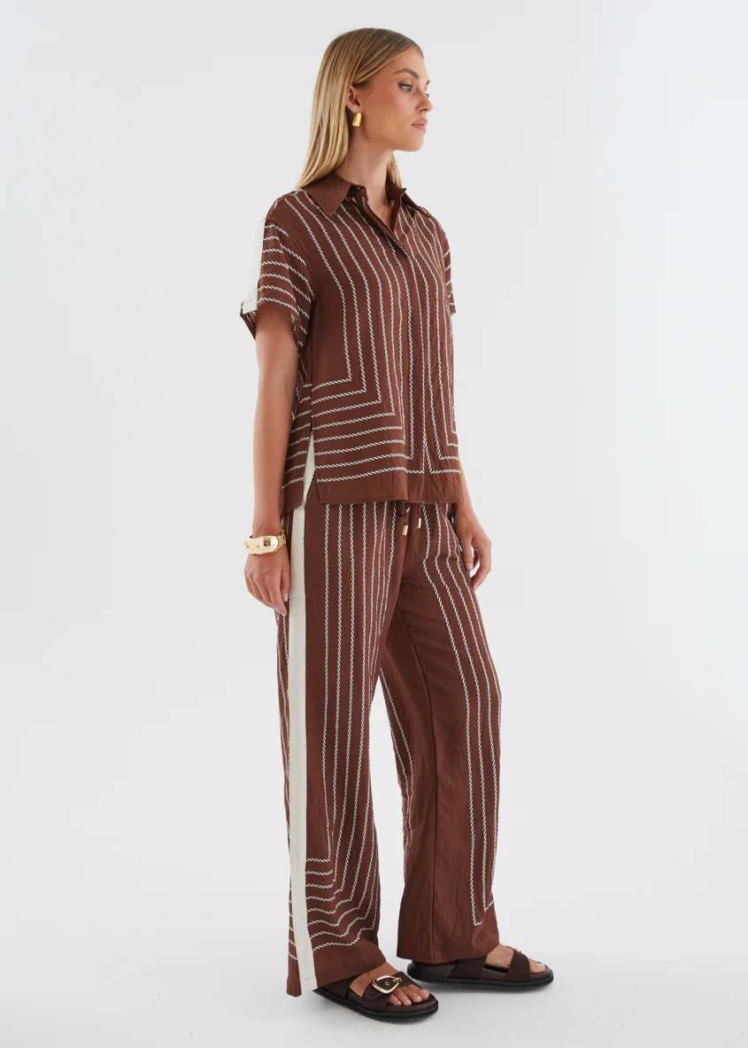 Kylen Shirt - Choc Rope Stripe - Image 10
