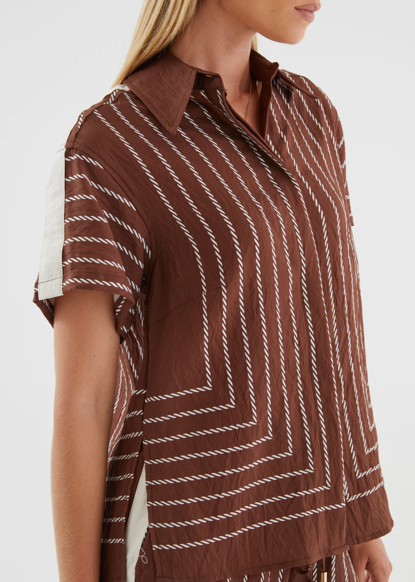 Kylen Shirt - Choc Rope Stripe - Image 12
