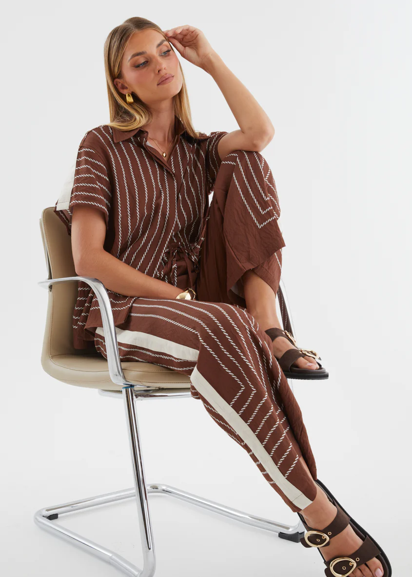 Kylen Shirt - Choc Rope Stripe - Image 6