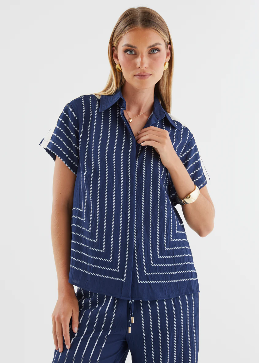 Kylen Shirt - Navy Rope Stripe - Image 2
