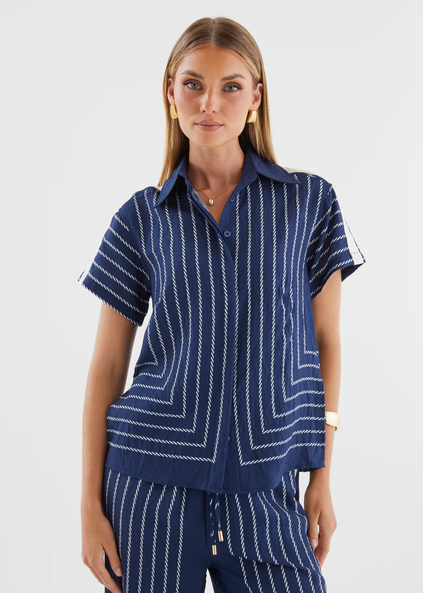 Kylen Shirt - Navy Rope Stripe - Image 4
