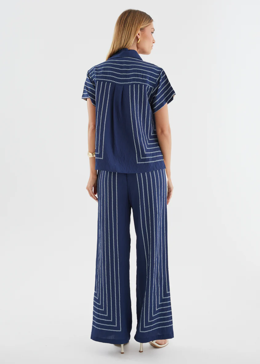Kylen Shirt - Navy Rope Stripe - Image 8