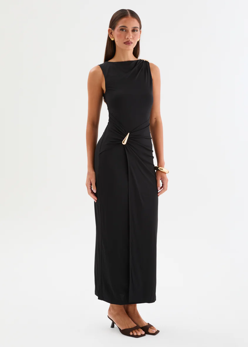 Kylia Midi Dress - Black - Image 7
