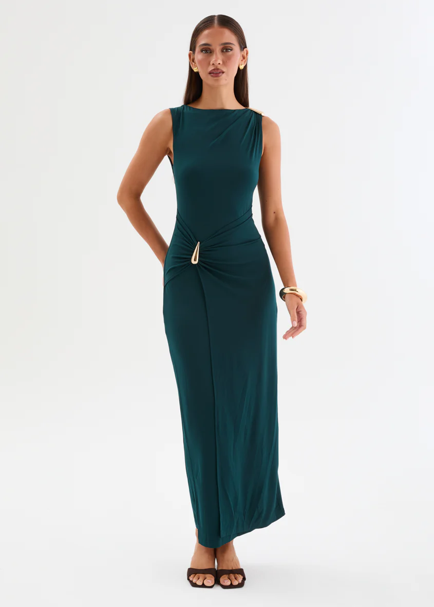 Kylia Midi Dress - Teal - Image 6
