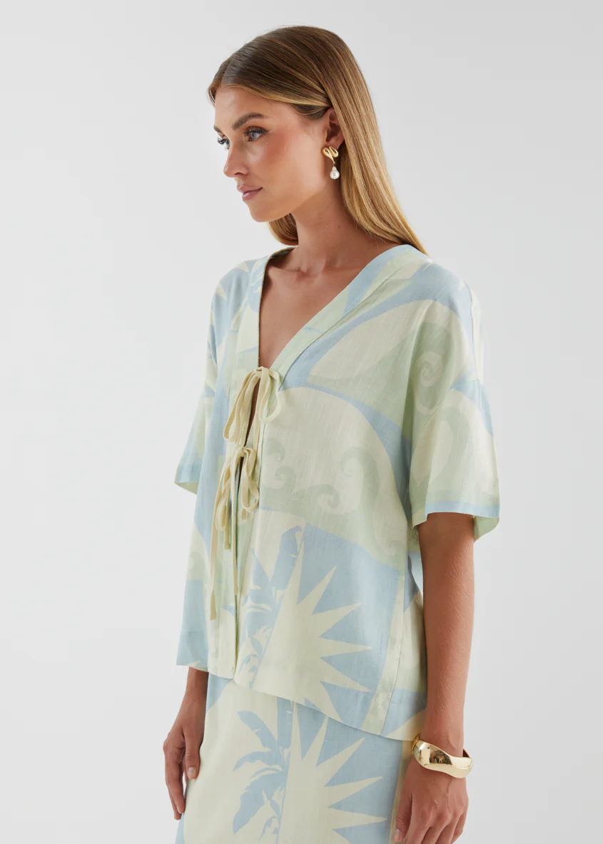 Labyrinth Tie Top - Coastal - Image 8