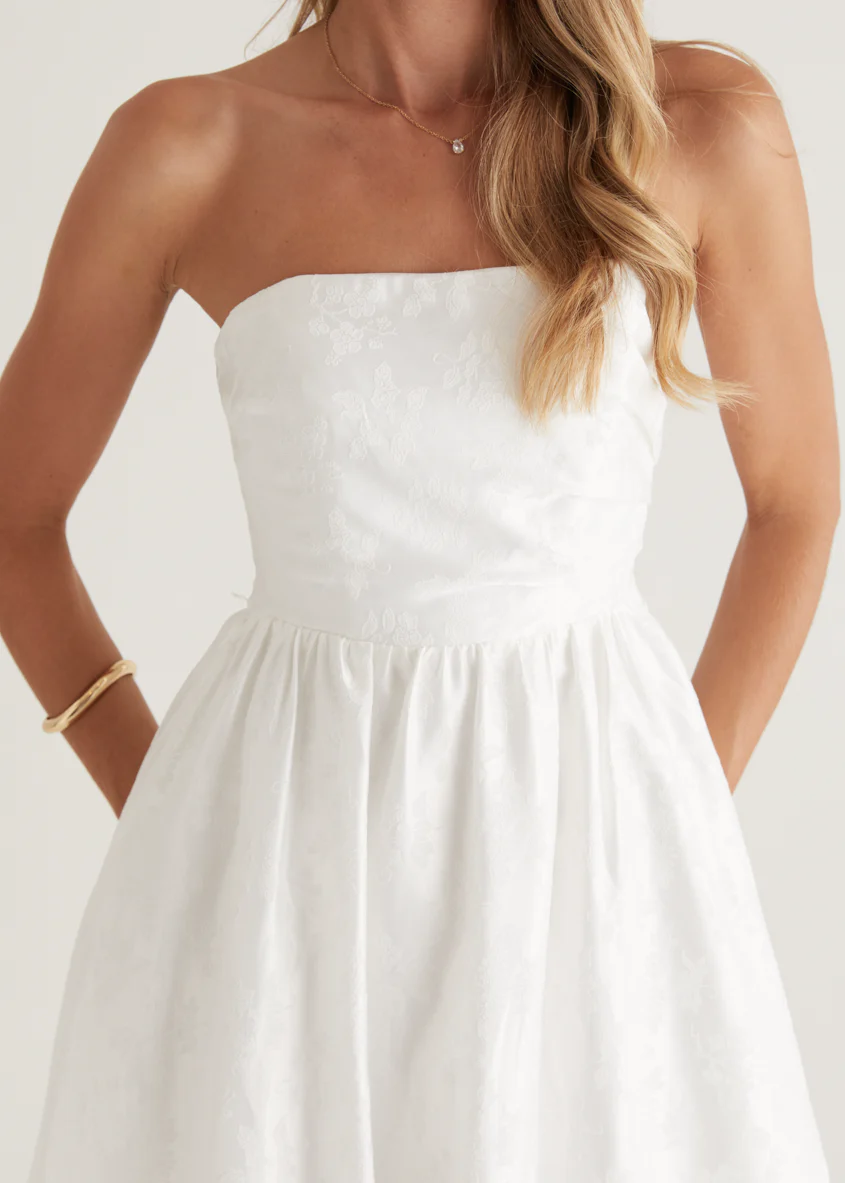 Laneway Strapless Maxi Dress - Off White - Image 12