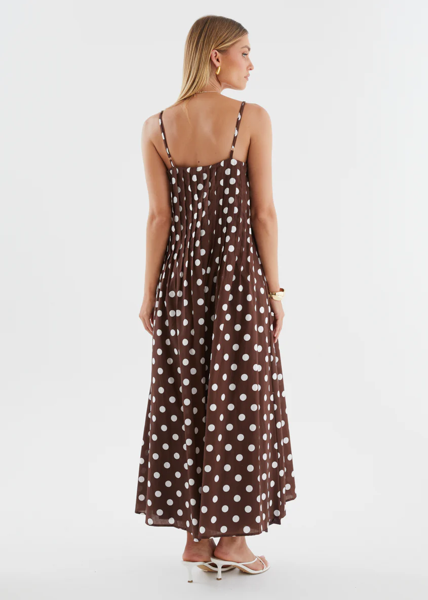 Latiana Maxi Dress - Brown Polka Dot - Image 6