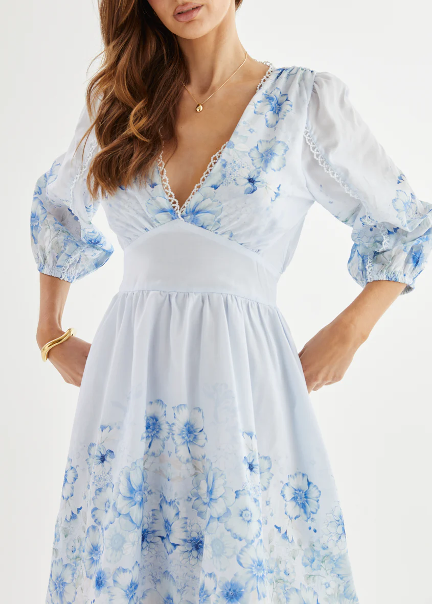 Layla Dress - Blue Flowers - Image 10
