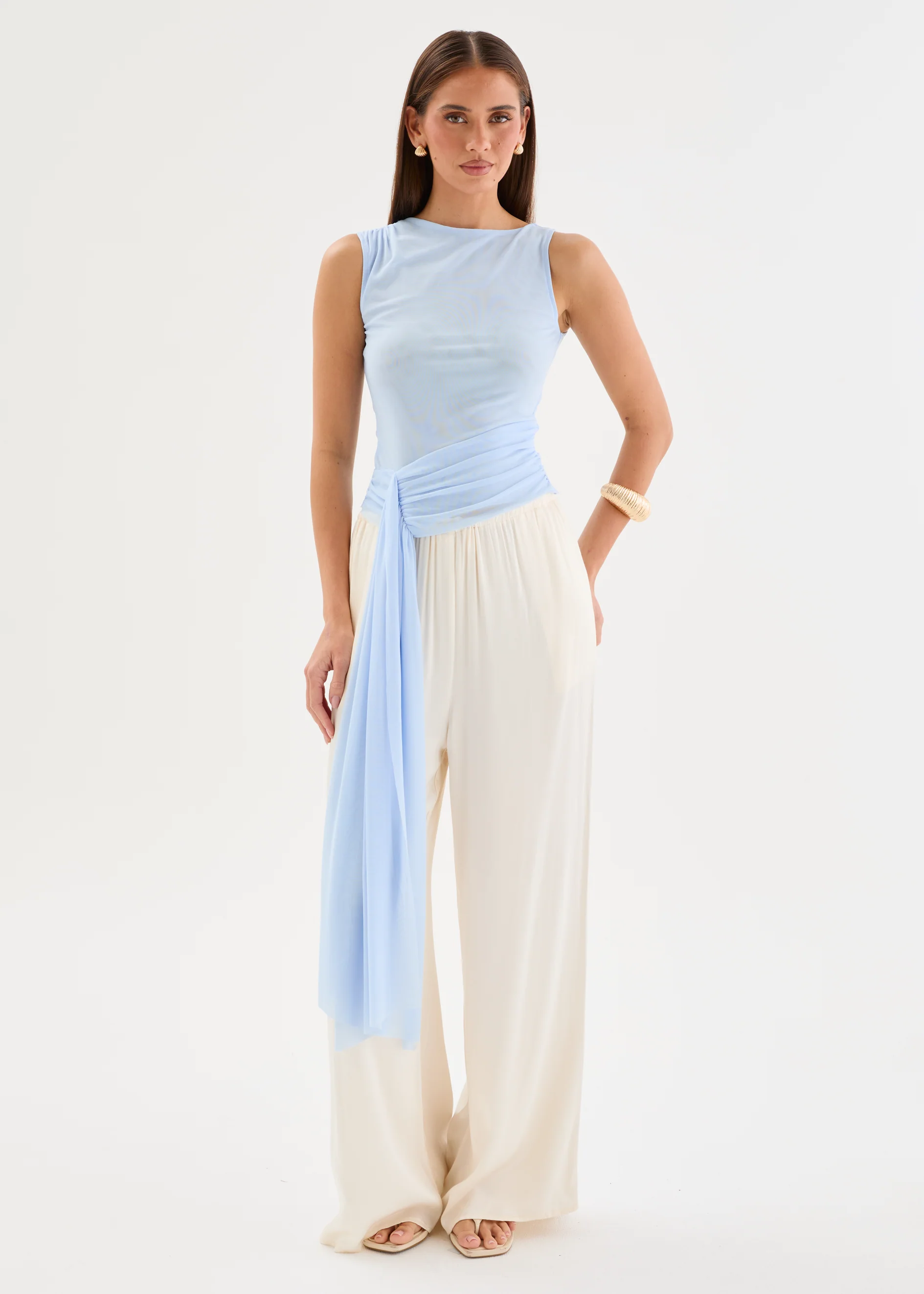 Leana Mesh Top - Baby Blue - Image 2