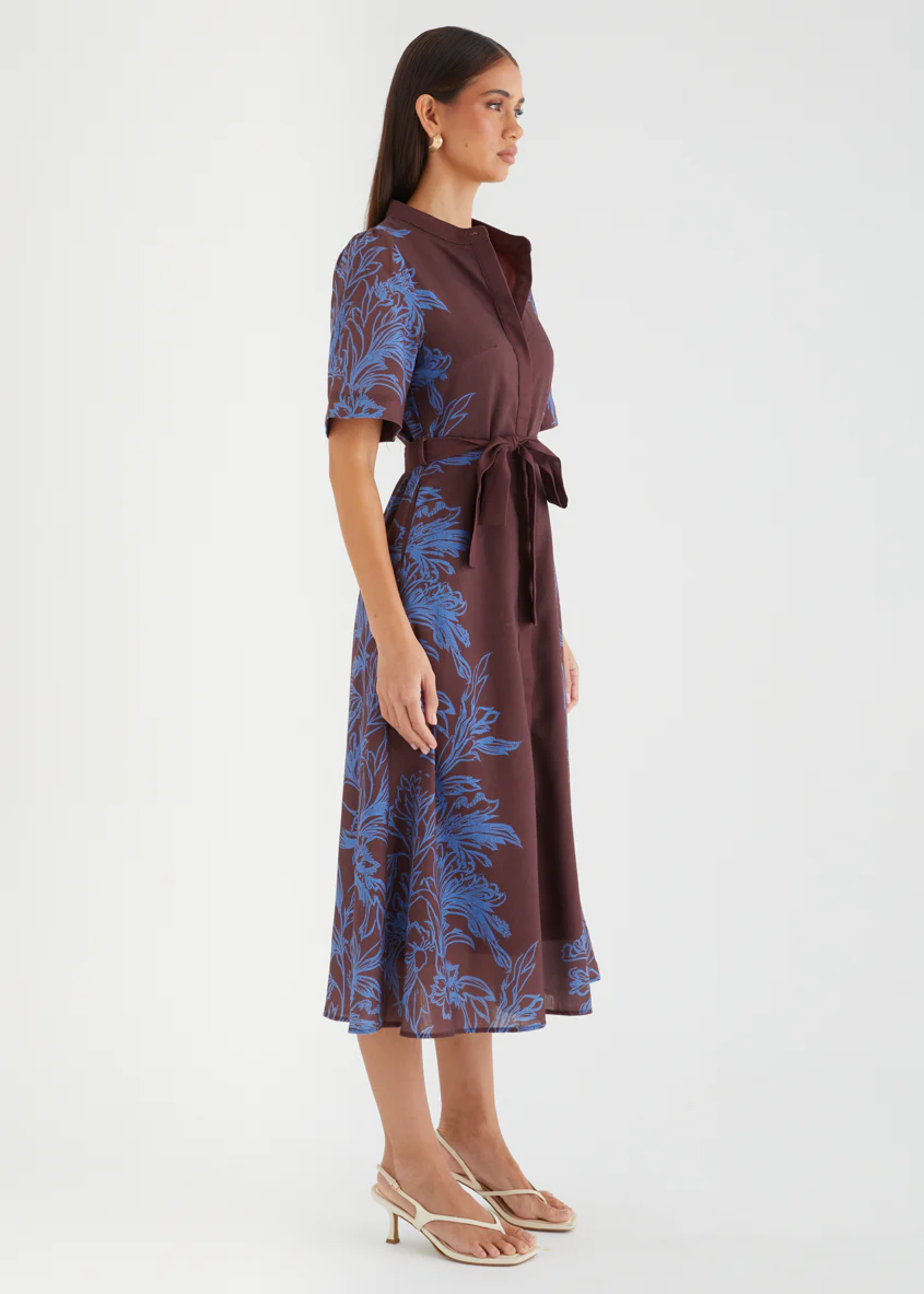 Leasah Midi Dress - Chocolate Leaf - Image 5