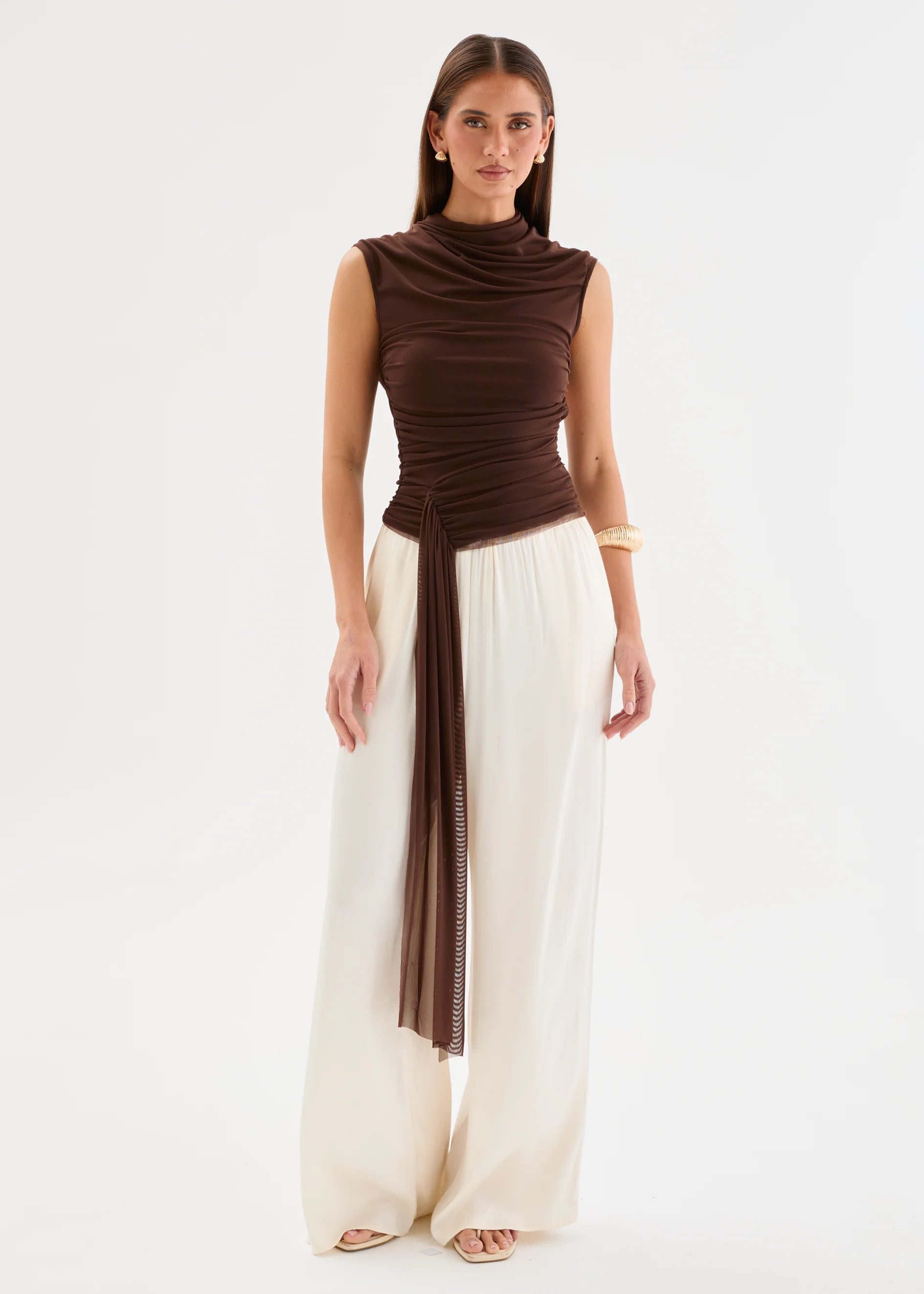 Leilina Mesh Top - Espresso
