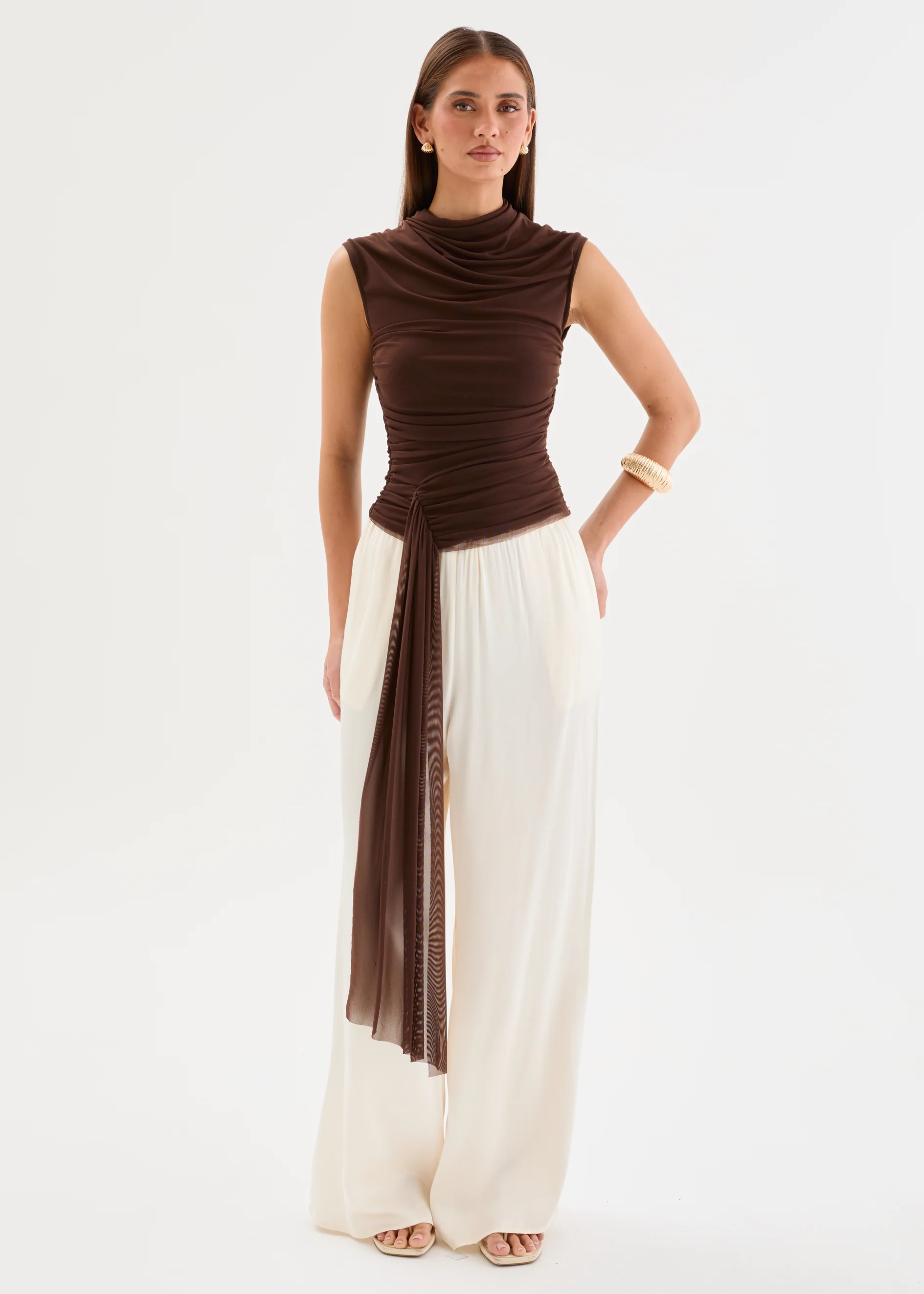 Leilina Mesh Top - Espresso - Image 3