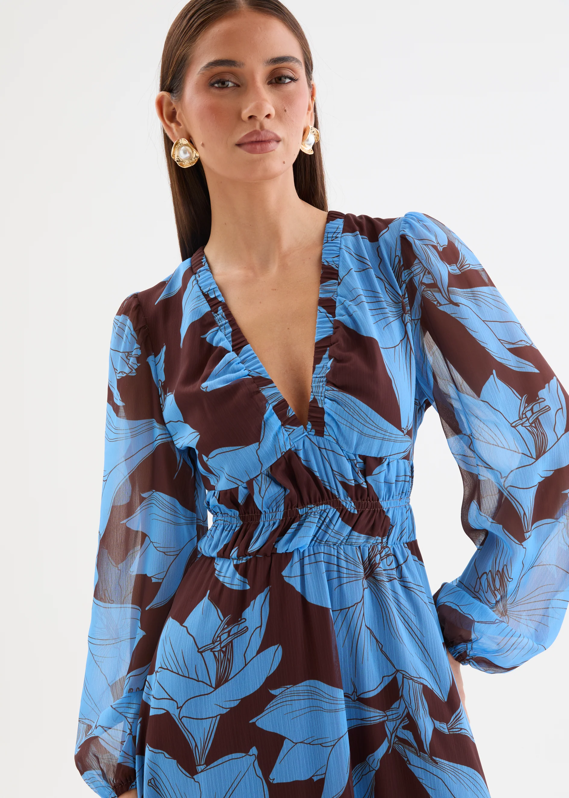 Lilah Midi Dress - Azure Lilies - Image 7