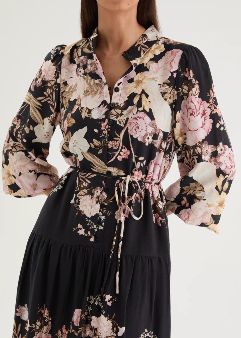 Lilibet Midi Dress - Black Bloom - Image 6