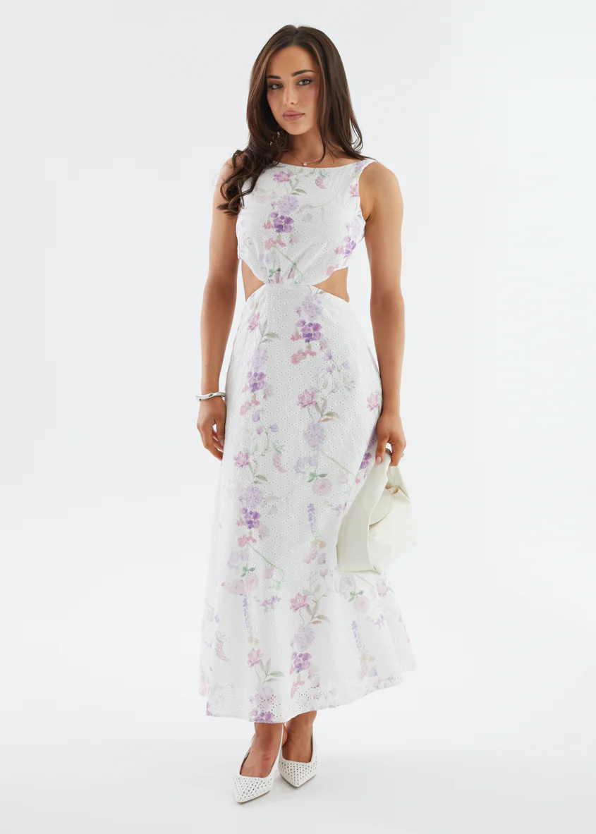 Liliya Midi Dress - Lavender Flowers - Image 2