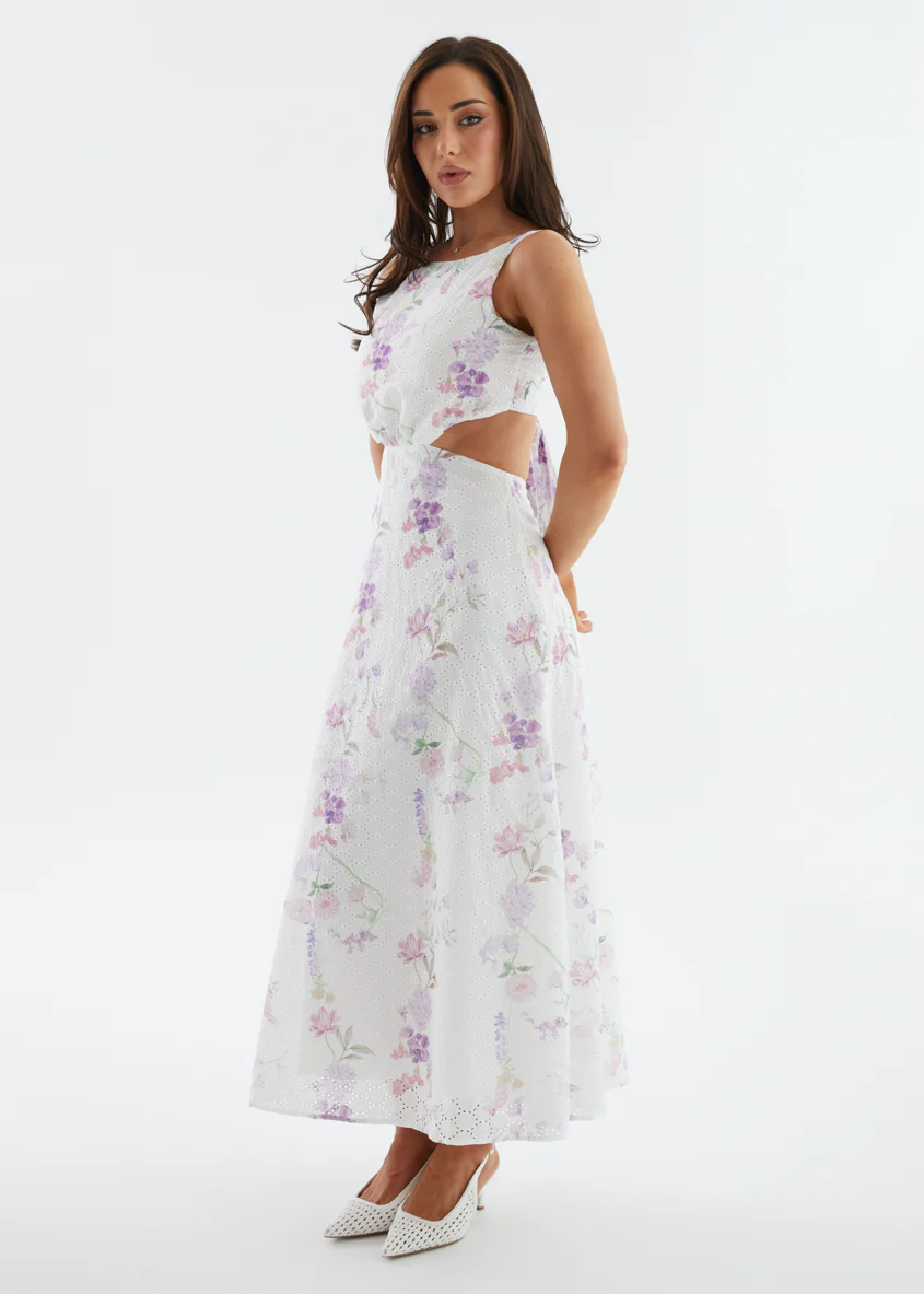 Liliya Midi Dress - Lavender Flowers - Image 5