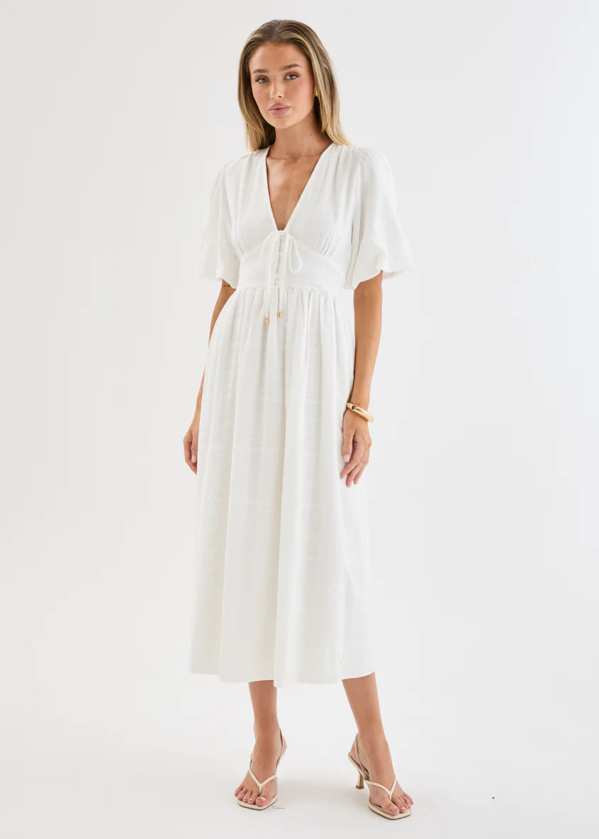 Lillyanne Midi Dress - Off White - Image 8