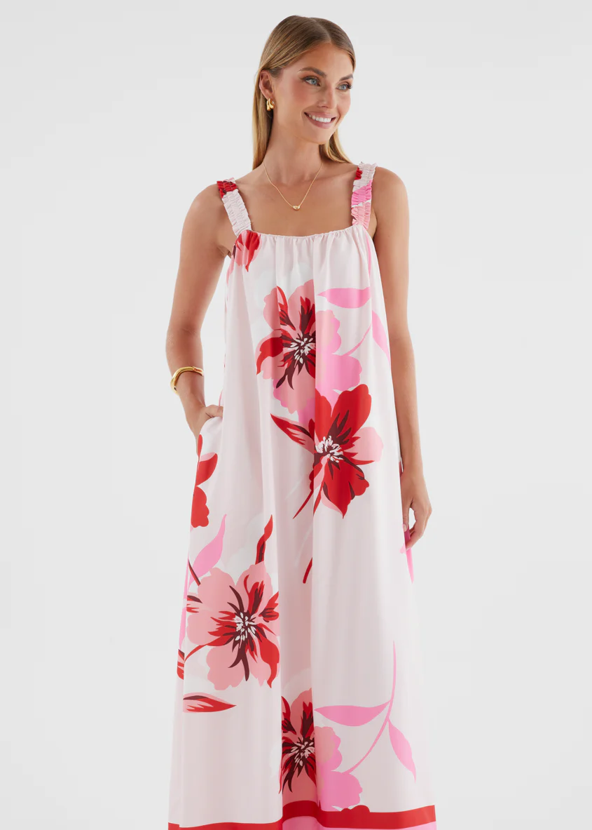 Linette Maxi Dress - Strawberry Bloom - Image 3