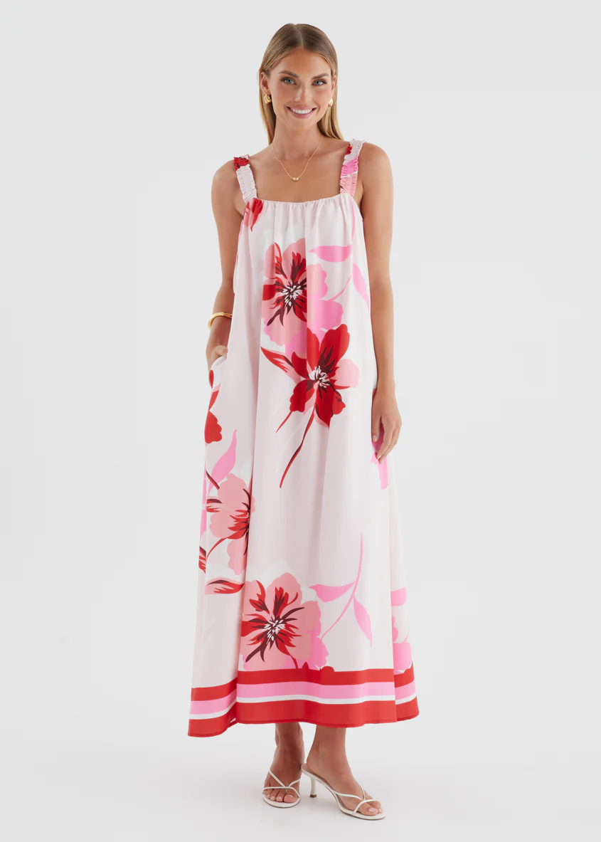 Linette Maxi Dress - Strawberry Bloom - Image 4