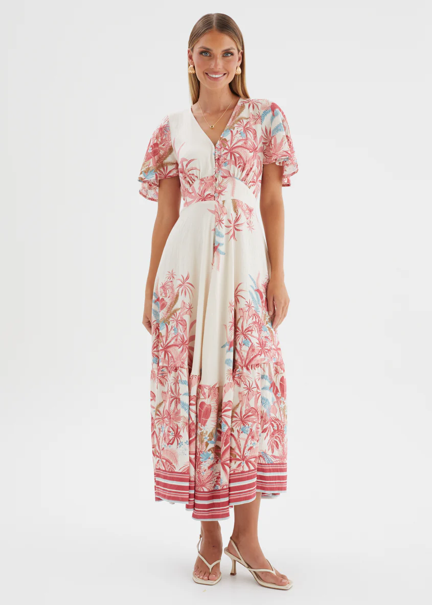 Liyana Maxi Dress - Berry Palms