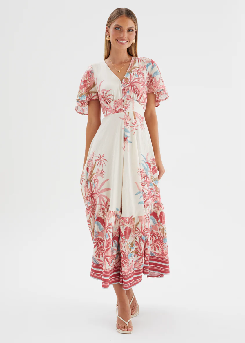Liyana Maxi Dress - Berry Palms - Image 3