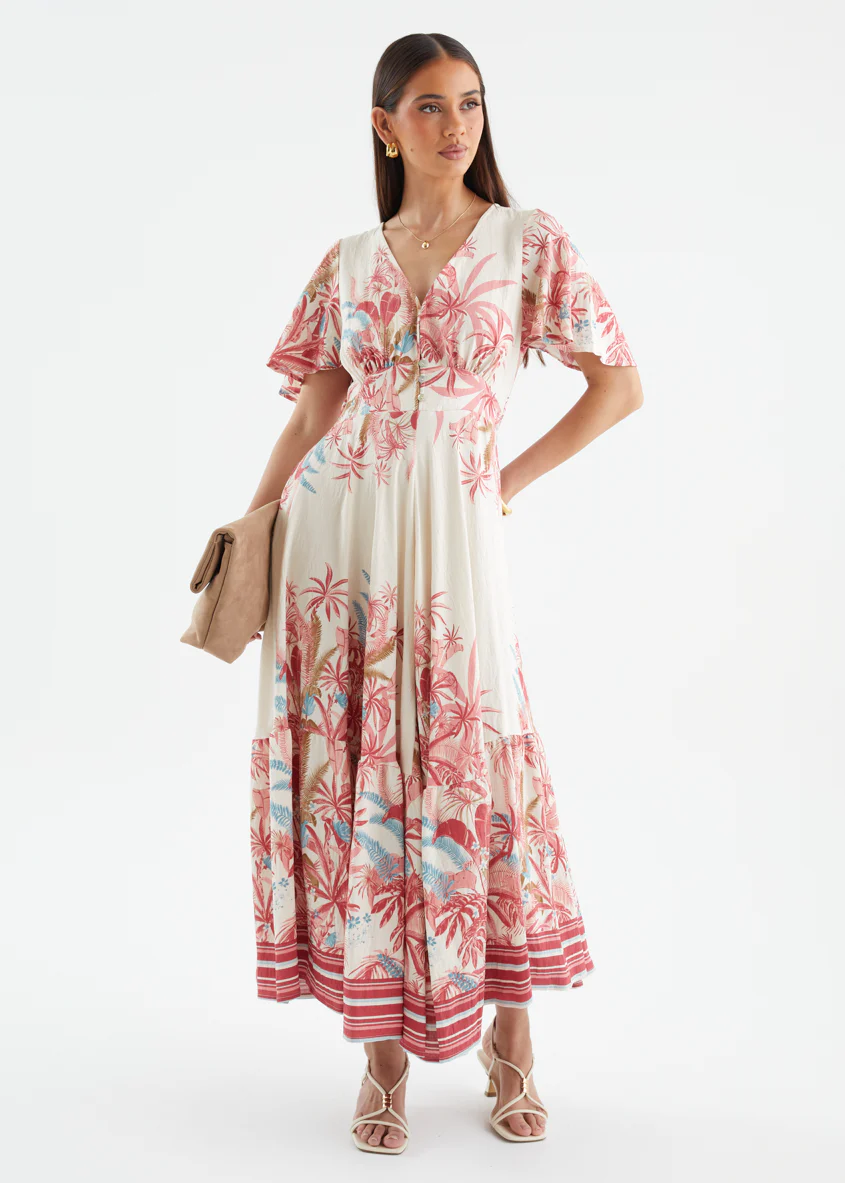 Liyana Maxi Dress - Berry Palms - Image 4