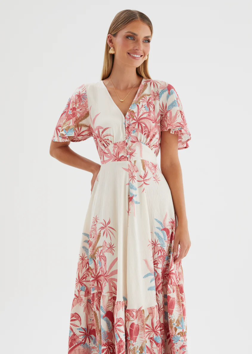 Liyana Maxi Dress - Berry Palms - Image 5