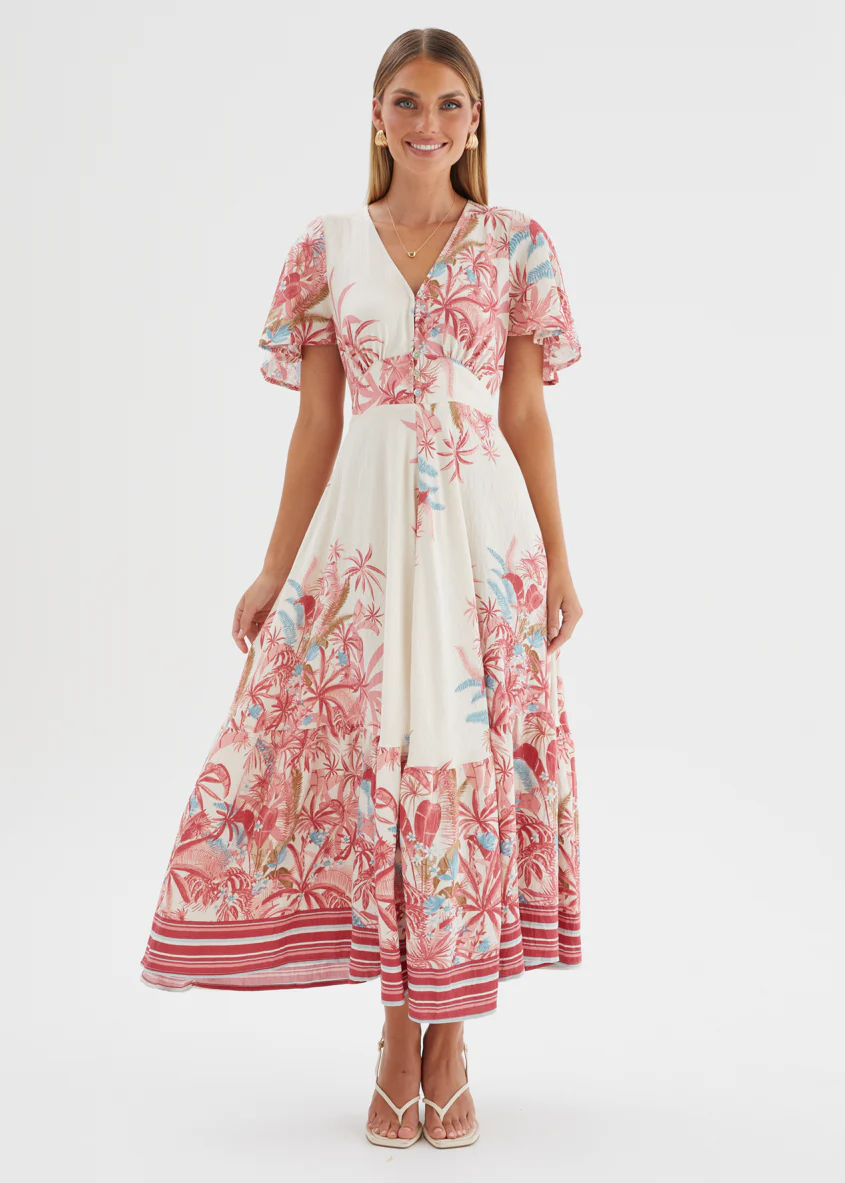 Liyana Maxi Dress - Berry Palms - Image 6