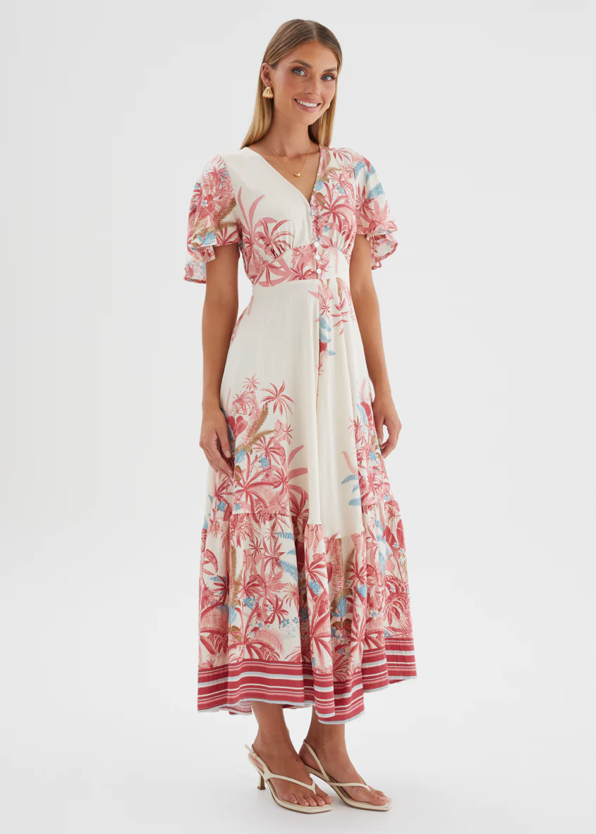 Liyana Maxi Dress - Berry Palms - Image 8