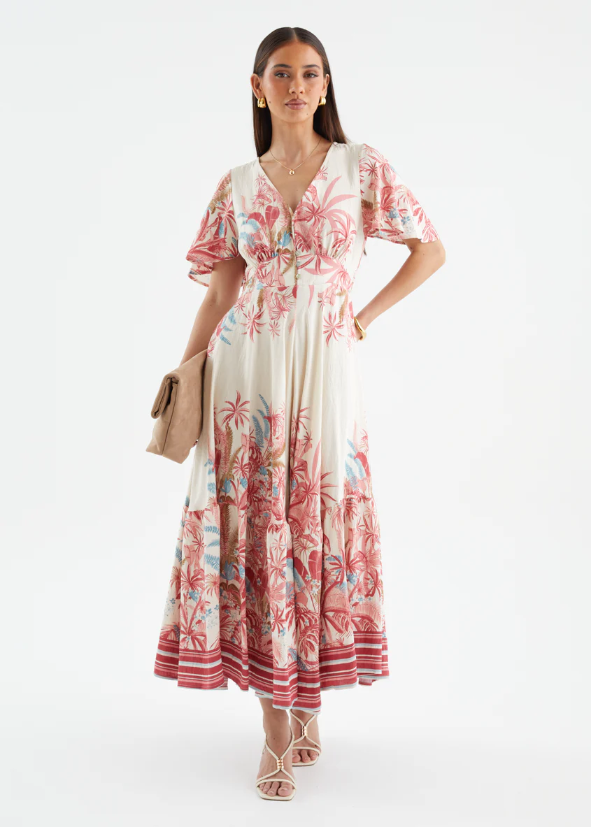 Liyana Maxi Dress - Berry Palms - Image 9