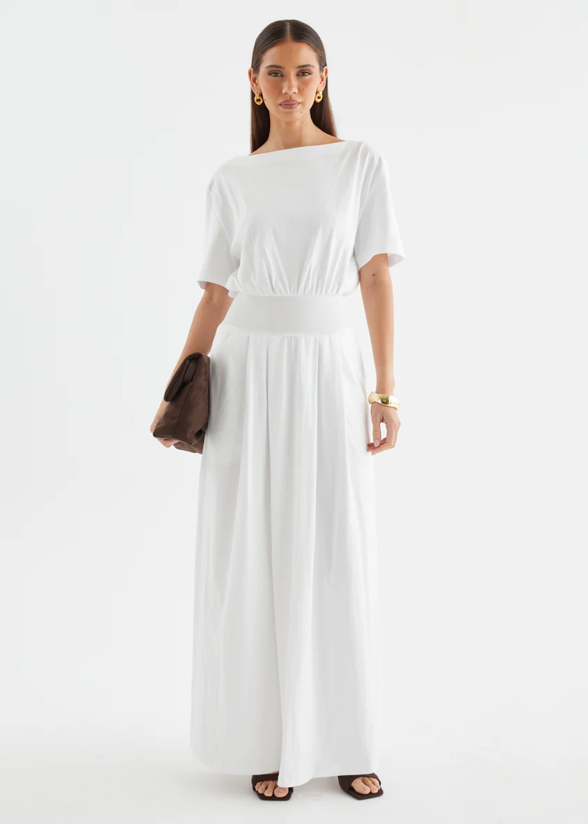 Lucci Drop Shoulder Maxi Dress - Off White - Image 2