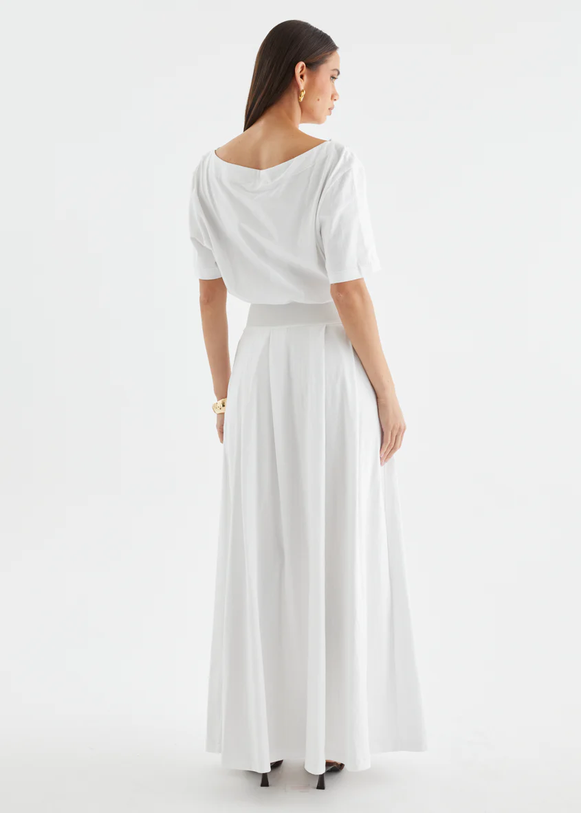 Lucci Drop Shoulder Maxi Dress - Off White - Image 7