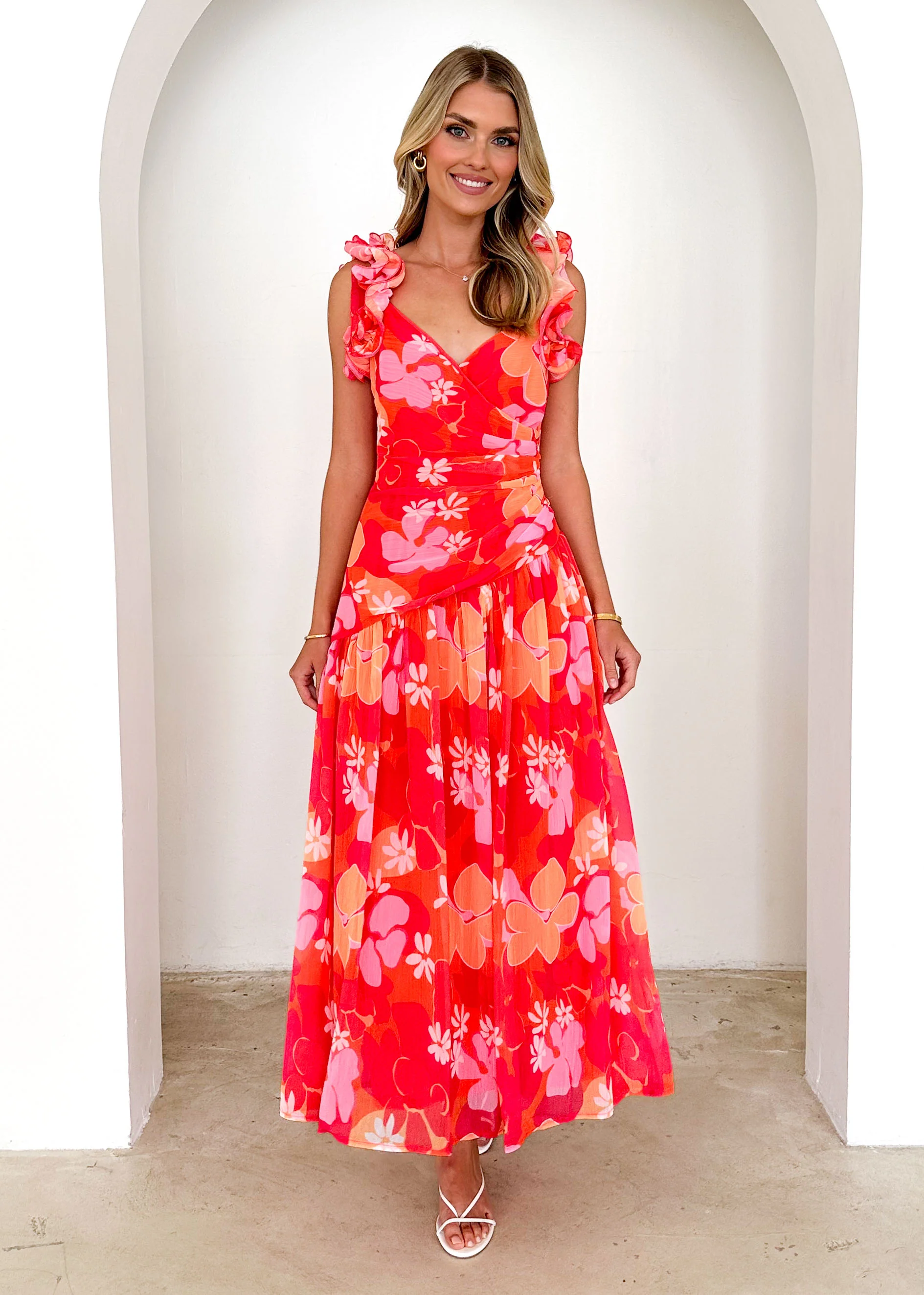 Lucine Maxi Dress - Magenta Flowers - Image 5