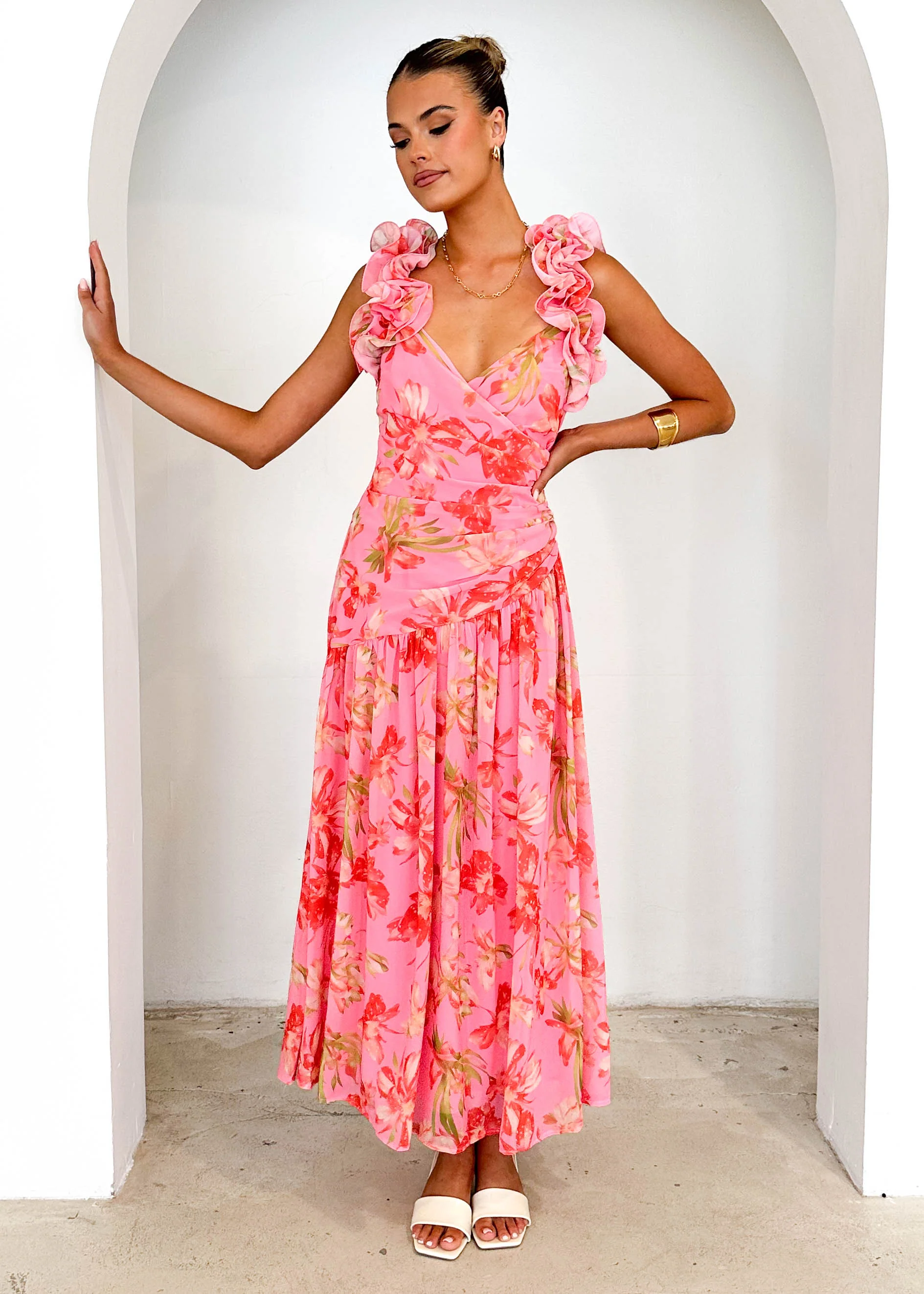 Lucine Maxi Dress - Pink Floral - Image 3