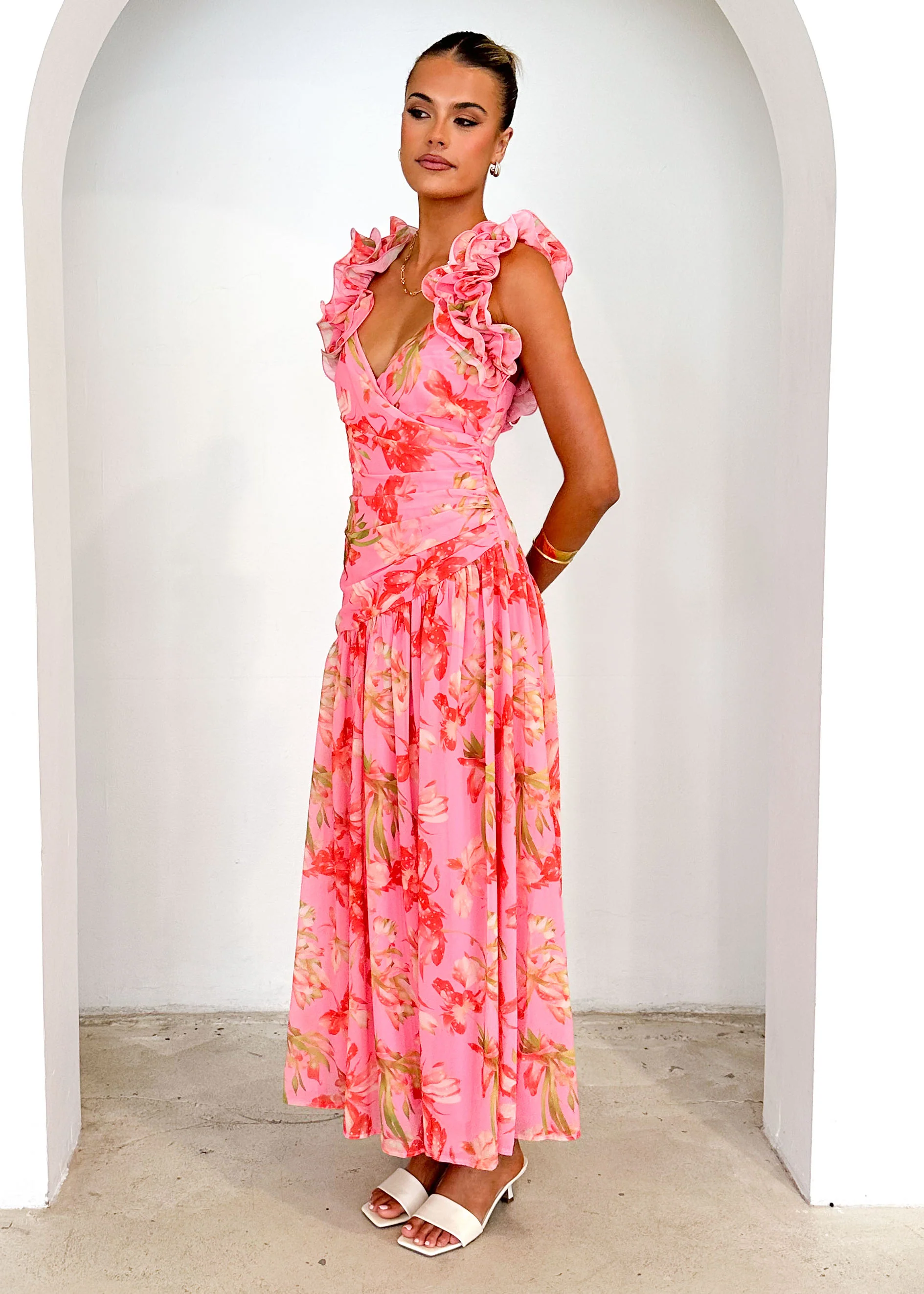 Lucine Maxi Dress - Pink Floral - Image 4