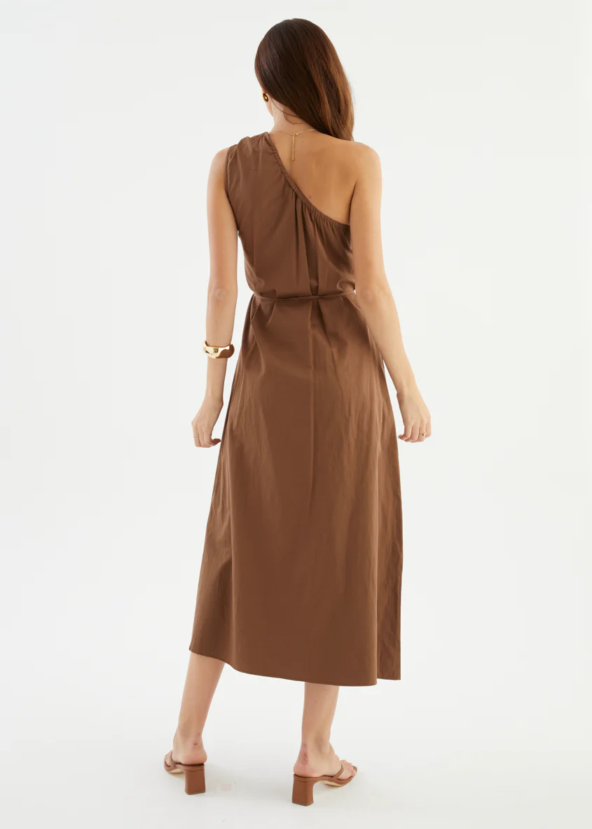 Lunia One Shoulder Maxi Dress - Chocolate - Image 6