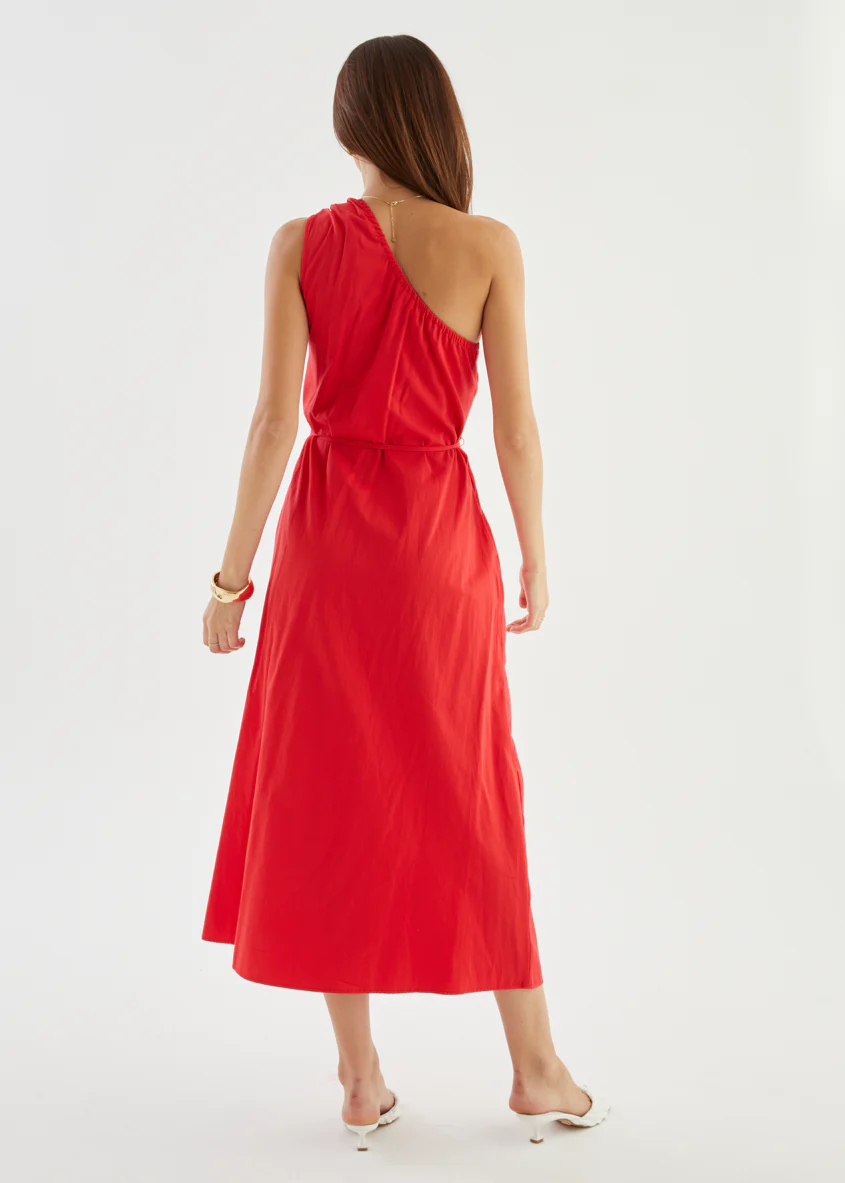Lunia One Shoulder Maxi Dress - Red - Image 5