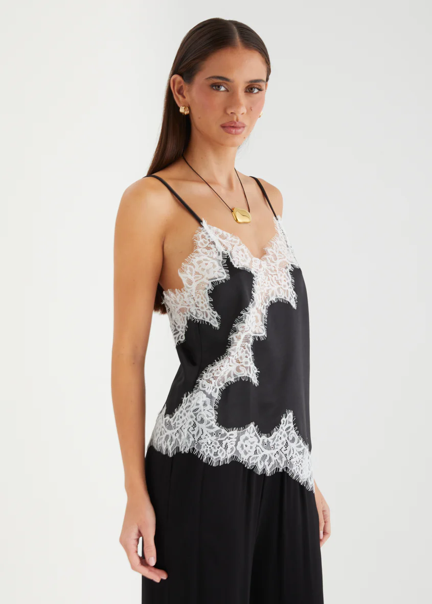 Lydiah Lace Cami - Black - Image 3