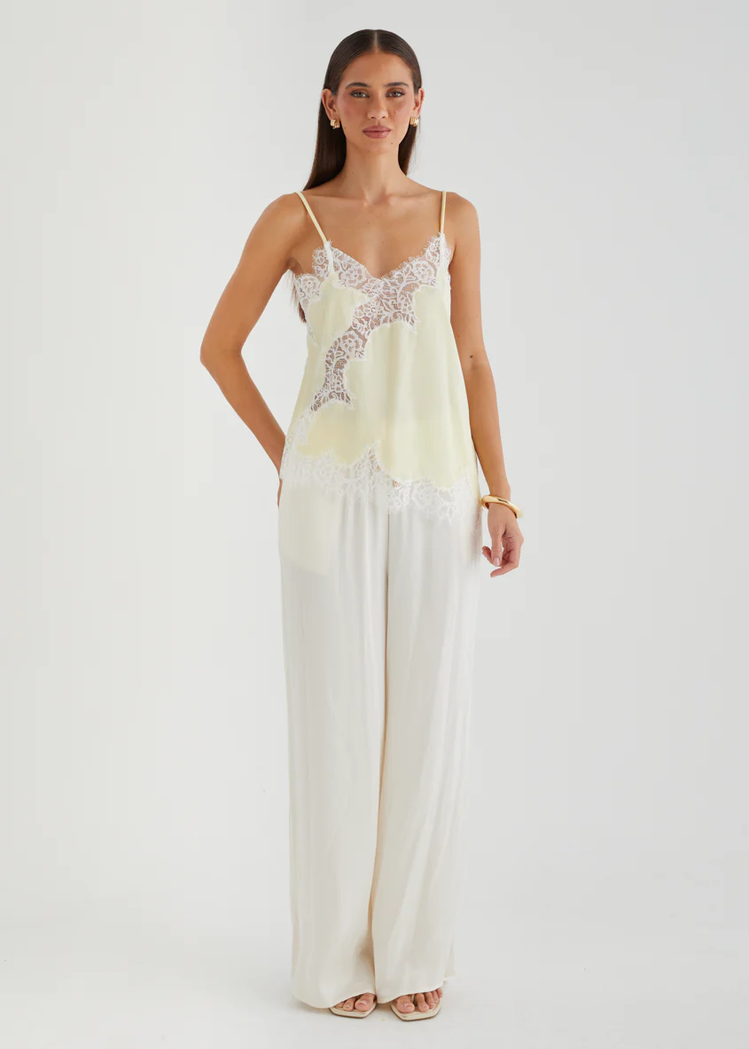 Lydiah Lace Cami - Lemon - Image 3