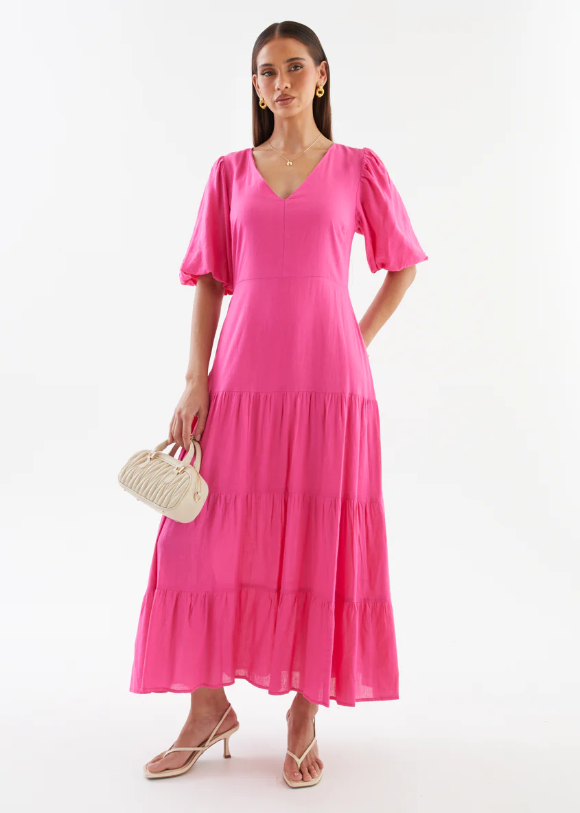 Lyndia Maxi Dress - Hot Pink - Image 4