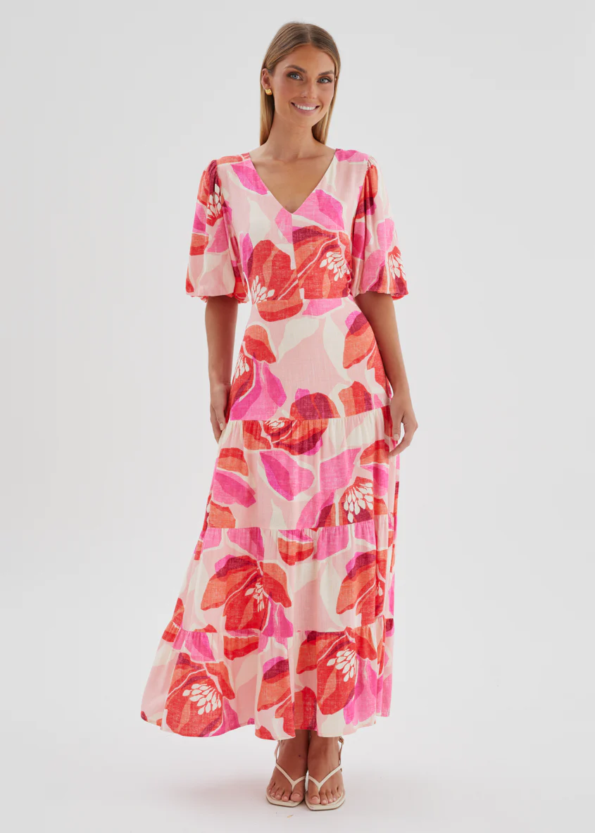 Lyndia Maxi Dress - Pink Rosalie