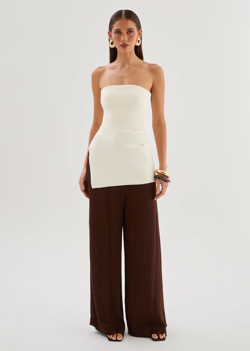 Lynette Strapless Top - Cream - Image 2