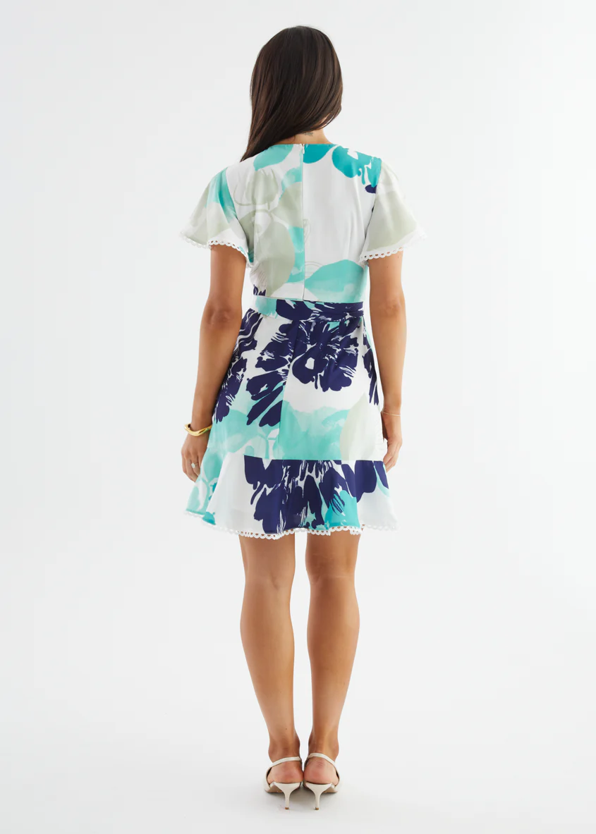 Mabelle Dress - Teal Abstract - Image 13